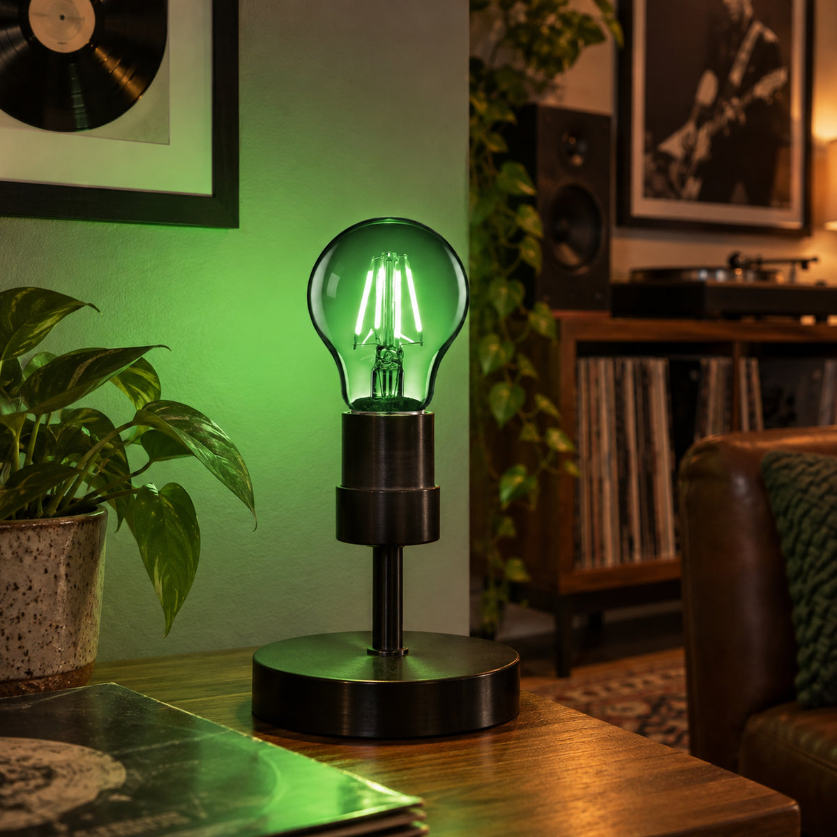 Xtricity Ampoule à filament couleur DEL A19, 4,5 W verte, à intensité variable - Lot de 6 - Simple Boutique