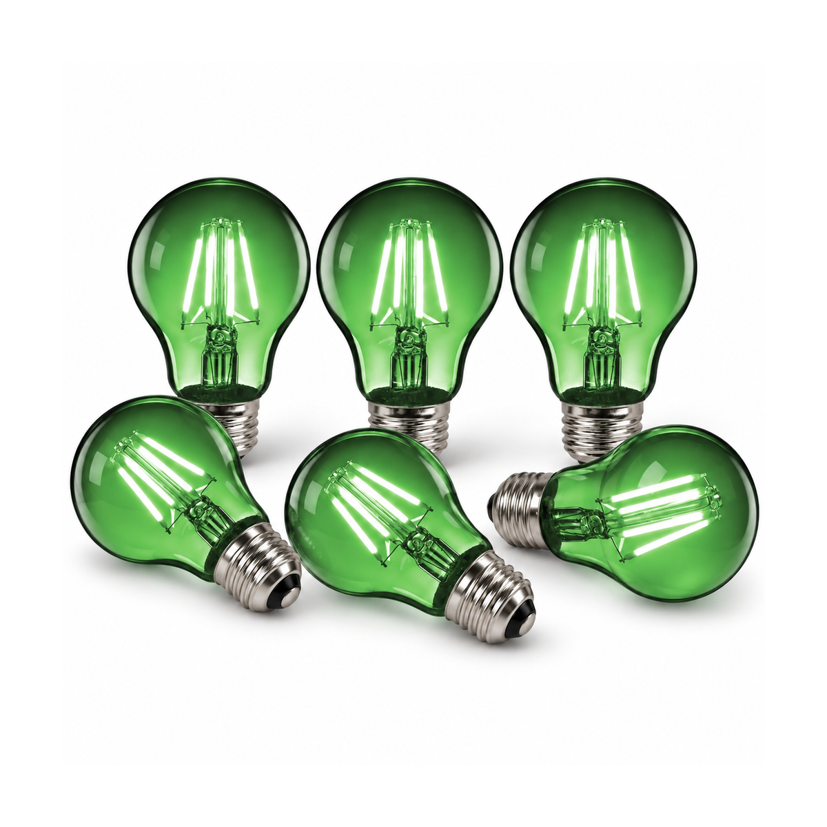 Xtricity Ampoule à filament couleur DEL A19, 4,5 W verte, à intensité variable - Lot de 6 - Simple Boutique