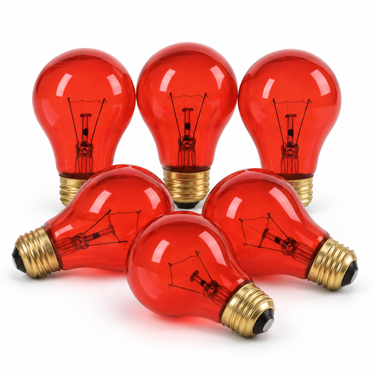 Xtricity Ampoule claire A19 festivité, 60W Rouge 1pk - Lot de 6 - Simple Boutique