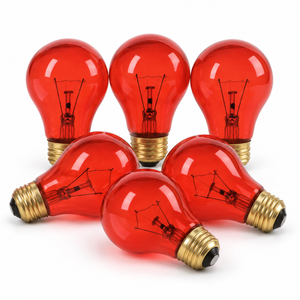 Xtricity Ampoule claire A19 festivité, 60W Rouge 1pk - Lot de 6 - Simple Boutique