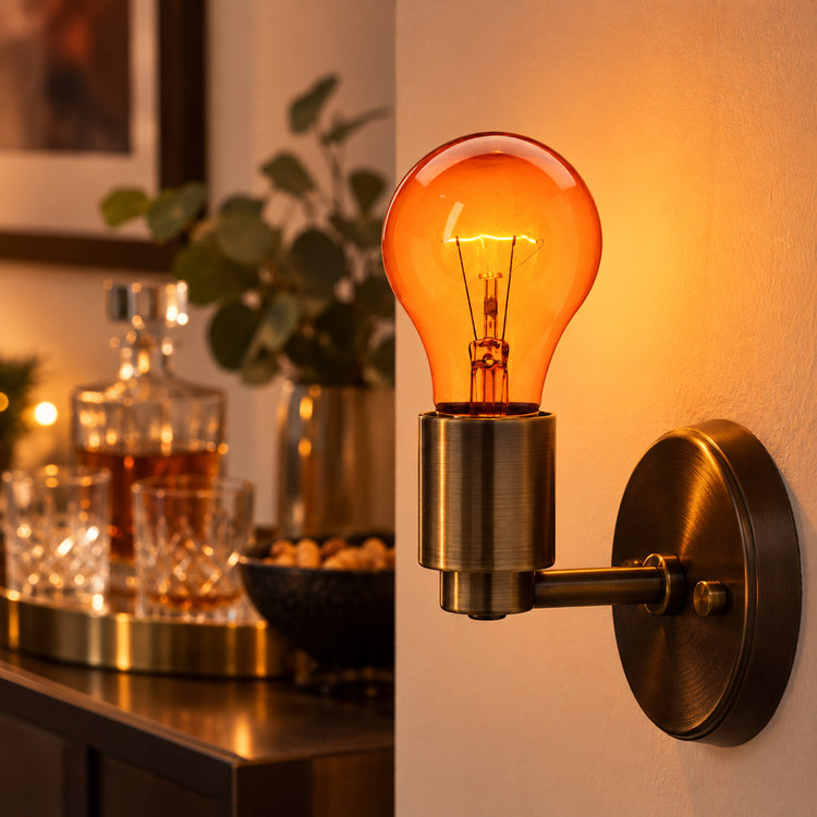 Xtricity Ampoule de fête A19 - 60W Ambre, Incandescente, Culot moyen E26, Simple - Lot de 6 - Simple Boutique