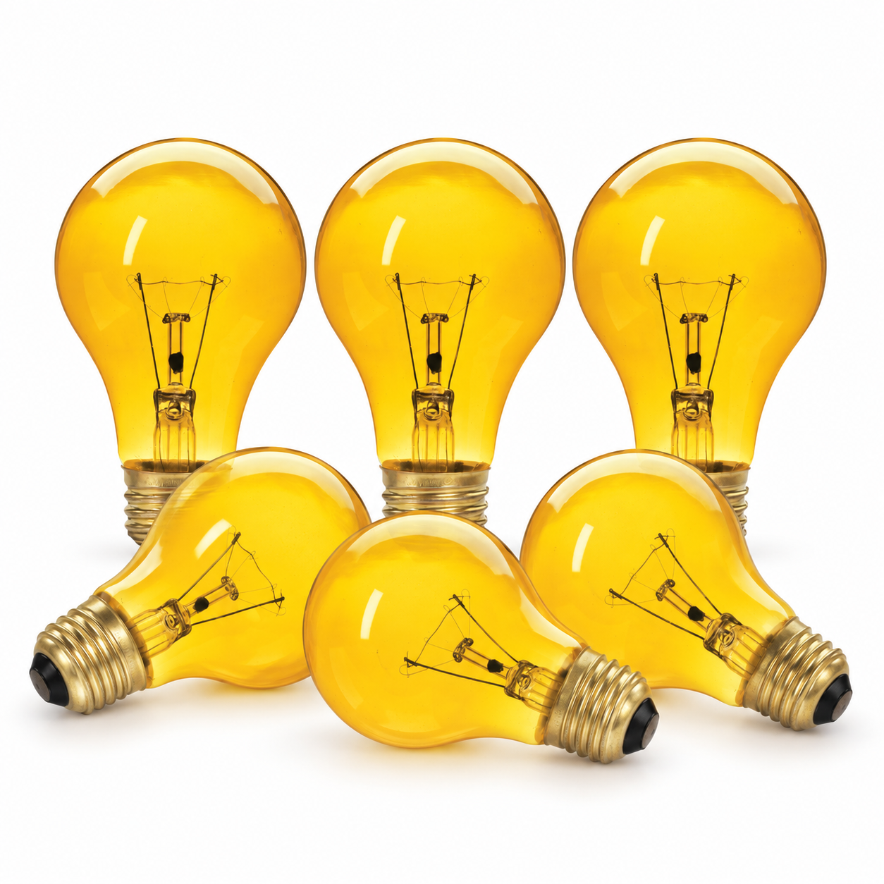 Xtricity Ampoule de fête A19 - 60W Jaune, Incandescente, Culot moyen E26, Simple - Lot de 6 - Simple Boutique