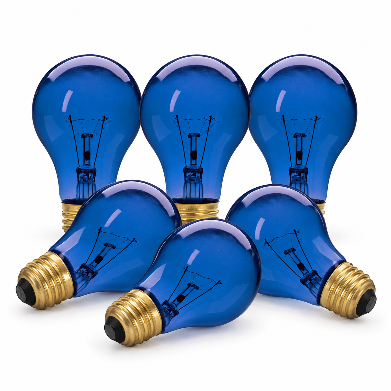 Xtricity Ampoule de fête A19 - bleue, 60 W, incandescente, culot moyen E26, une seule - Lot de 6 - Simple Boutique