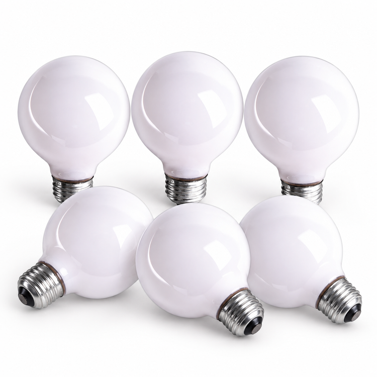 Xtricity Ampoule globe G25 Vanity - 60W / Blanc / E26 - Lot de 6 - Simple Boutique