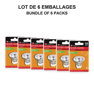 Xtricity Ampoule halogène GU10 - 50 W / 700 lumens, unité - Lot de 6 - emballage - Simple Boutique