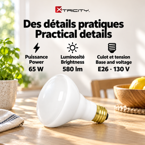 Xtricity Ampoule projecteur BR30, 65W dépolie, culot moyen - Lot de 6 - Simple Boutique