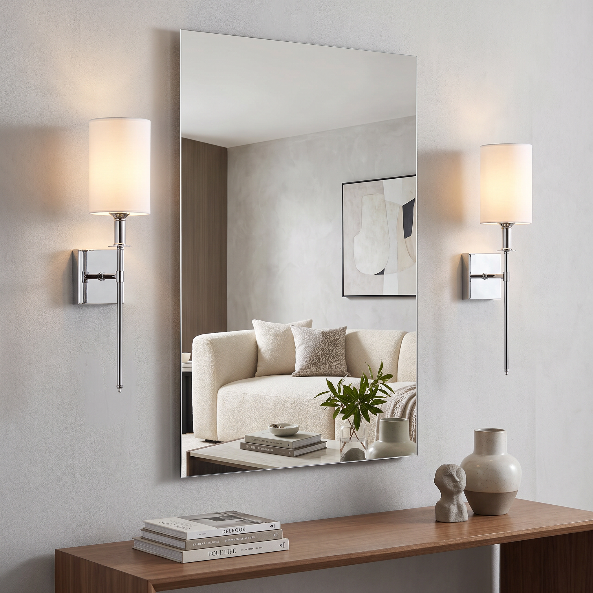 Xtricity Applique murale DEL rechargeable « Julian » 3 W, 300 lumens, 3000K, 4000K, 6000K + RVB, intensité variable - Chrome et blanc - Lot de 2 - Simple Boutique