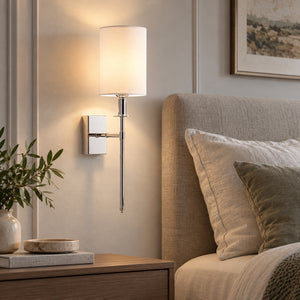 Xtricity Applique murale DEL rechargeable « Julian » 3 W, 300 lumens, 3000K, 4000K, 6000K + RVB, intensité variable - Chrome et blanc - Lot de 2 - Simple Boutique