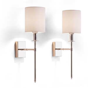 Xtricity Applique murale DEL rechargeable « Julian » 3 W, 300 lumens, 3000K, 4000K, 6000K + RVB, intensité variable - Chrome et blanc - Lot de 2 - Simple Boutique