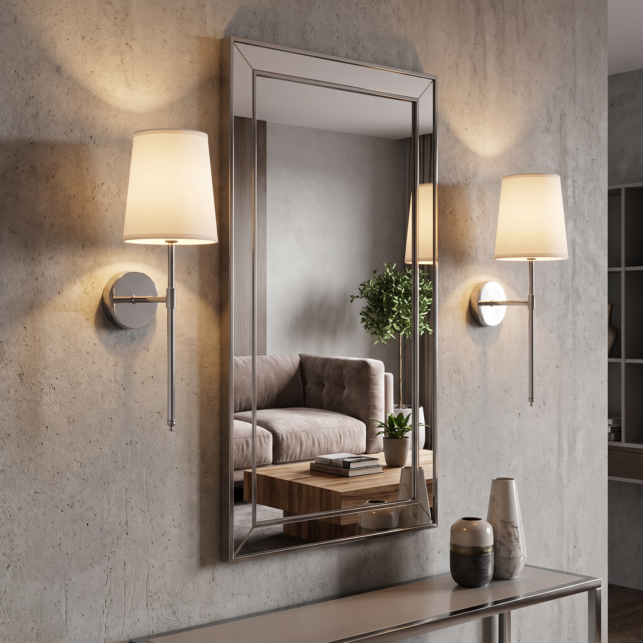 Xtricity Applique murale LED rechargeable "Étoile" 3W, 300 Lumens, 3000K, 4000K, 6000K + RVB, Dimmable - Chrome & blanc, Lot de 2 - Simple Boutique