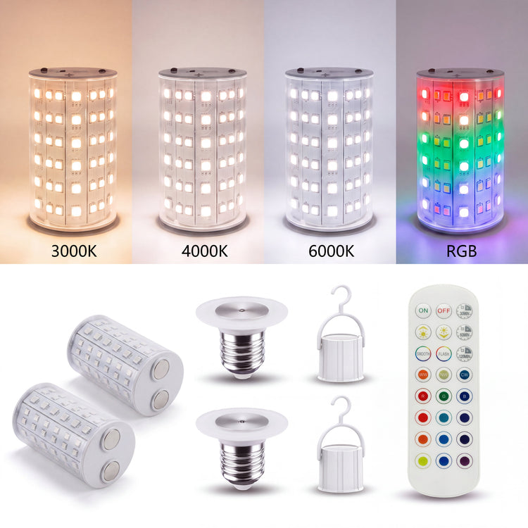 Xtricity Applique murale LED rechargeable "Étoile" 3W, 300 Lumens, 3000K, 4000K, 6000K + RVB, Dimmable - Chrome & blanc, Lot de 2 - emballage - Simple Boutique