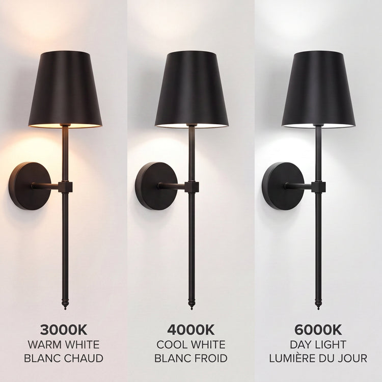 Xtricity Applique murale LED rechargeable "Nova" 3W, 210 Lumens, 3000K, 4000K, 6000K, Intensité variable - Noir, Lot de 2 - emballage - Simple Boutique