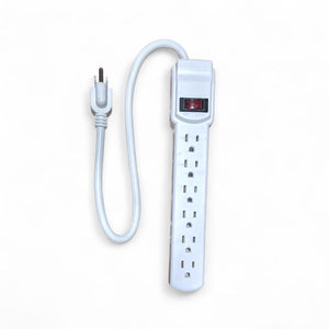 Xtricity – Barre d’Alimentation 6 Prises, 1,5 Pied (18”), Cordon 14/3, Intérieure, Interrupteur Illuminé, Blanc - Simple Boutique