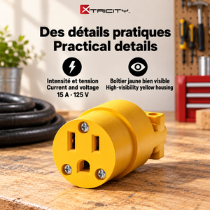 Xtricity Connecteur femelle à prise de terre 15 A, vrac - Lot de 25 - Simple Boutique