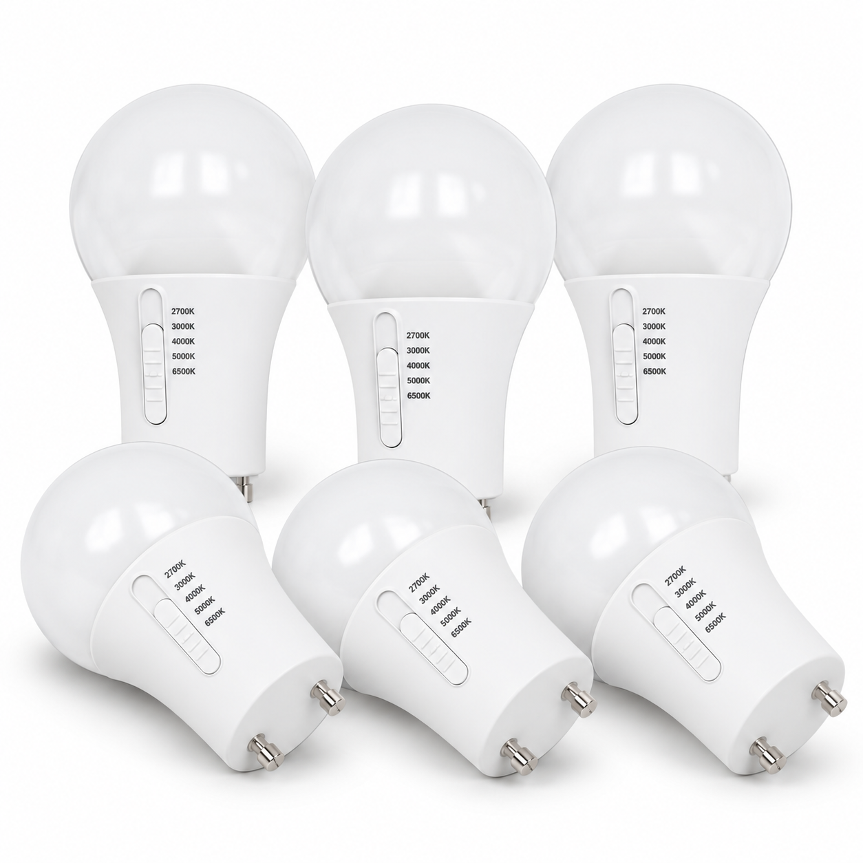 Xtricity DEL A19 10W / 120V / GU24 / 5-TCC sélectionnable Intensité variable 1 paquet - Lot de 6 - Simple Boutique