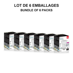 Xtricity DEL PAR16 Flood, 5,5W, sélectionnable 3000K/4000K/5000K, faisceau 40°, intensité variable - Lot de 6 - emballage - Simple Boutique