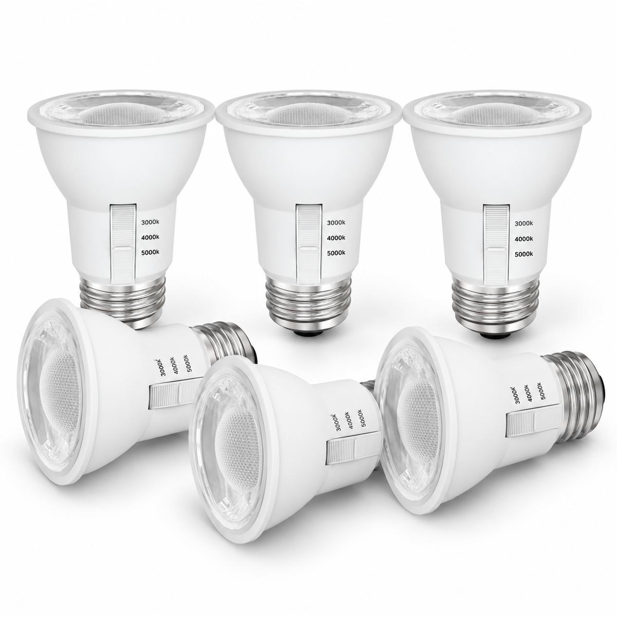 Xtricity DEL PAR16 Flood, 5,5W, sélectionnable 3000K/4000K/5000K, faisceau 40°, intensité variable - Lot de 6 - Simple Boutique