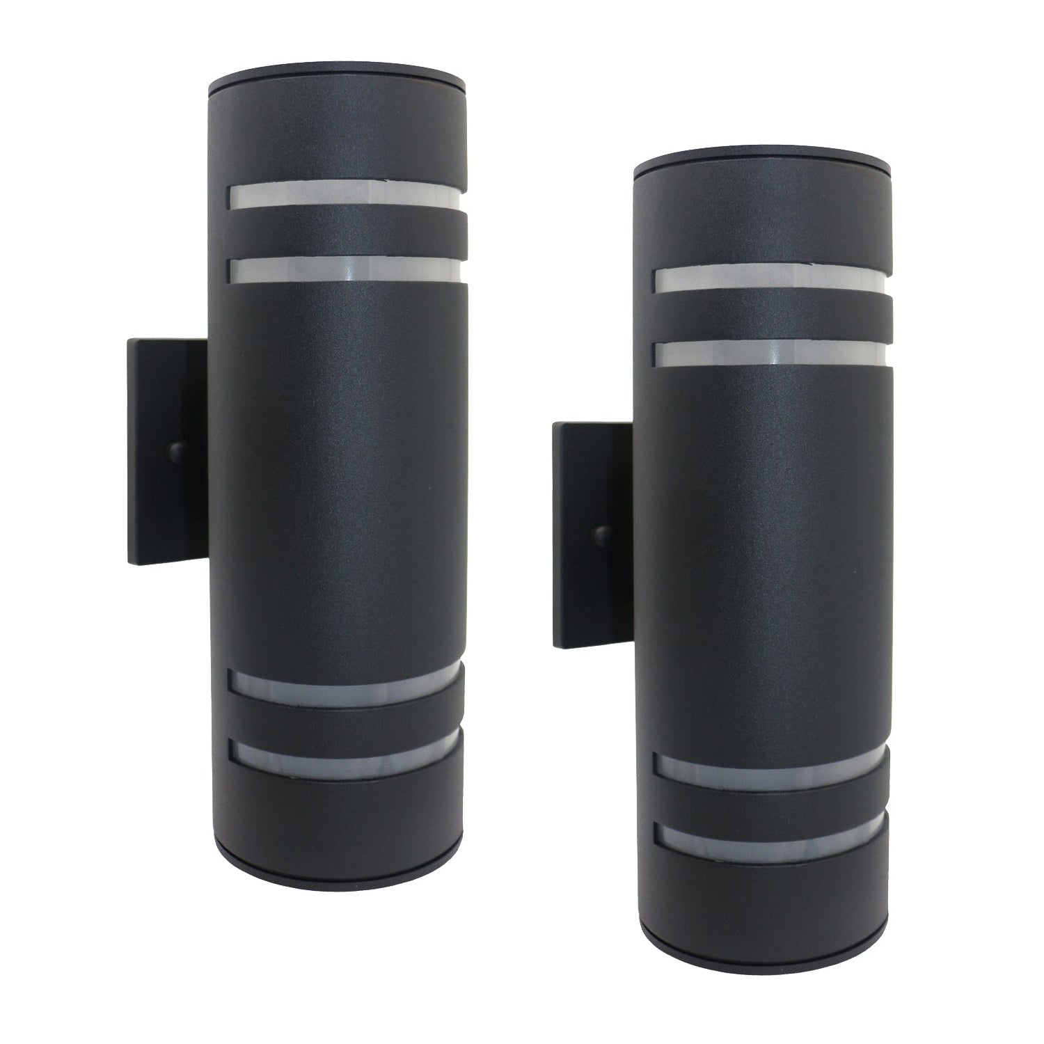 Xtricity - Ensemble de 2 Luminaire Mural Extérieur, Hauteur de 12.99'', De la Collection Central Park, Aluminium Noir - Simple Boutique