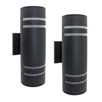 Xtricity - Ensemble de 2 Luminaire Mural Extérieur, Hauteur de 12.99'', De la Collection Central Park, Aluminium Noir - Simple Boutique