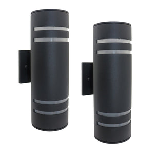 Xtricity - Ensemble de 2 Luminaire Mural Extérieur, Hauteur de 12.99'', De la Collection Central Park, Aluminium Noir - Simple Boutique