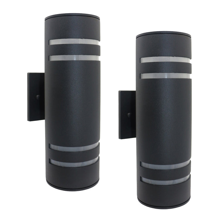 Xtricity - Ensemble de 2 Luminaire Mural Extérieur, Hauteur de 12.99'', De la Collection Central Park, Aluminium Noir - Simple Boutique