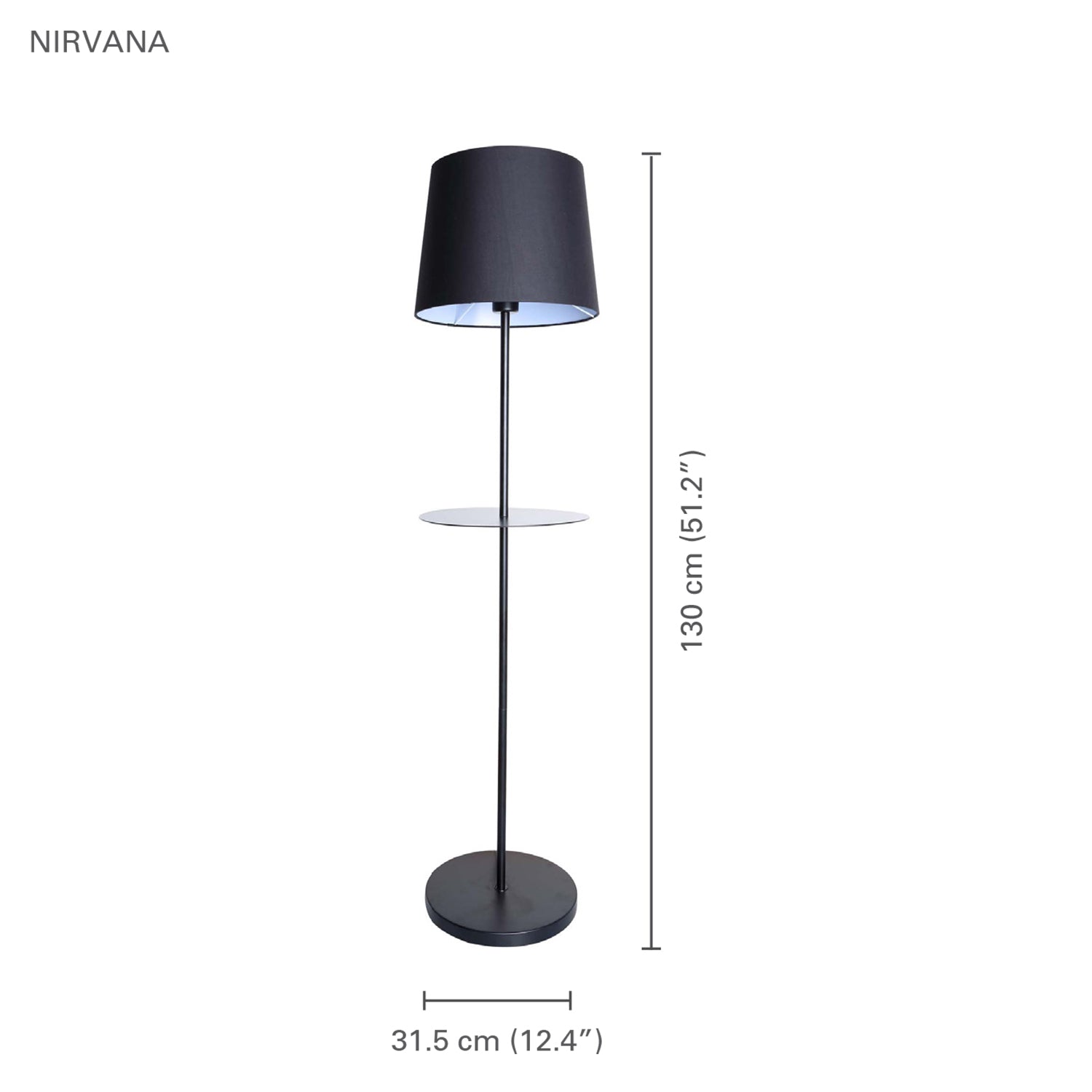 Xtricity - Lampe Torchère sur Pied, Hauteur de 4.25', de la Collection Nirvana, Noir - Simple Boutique