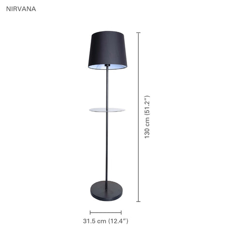 Xtricity - Lampe Torchère sur Pied, Hauteur de 4.25', de la Collection Nirvana, Noir