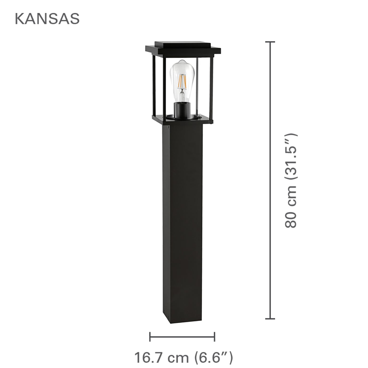 Xtricity - Lampe de Jardin, Hauteur de 31.5'', De la Collection Kansas, Noir - Simple Boutique