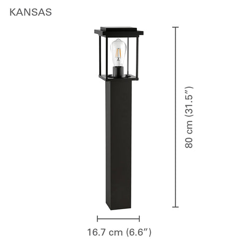 Xtricity - Lampe de Jardin, Hauteur de 31.5'', De la Collection Kansas, Noir