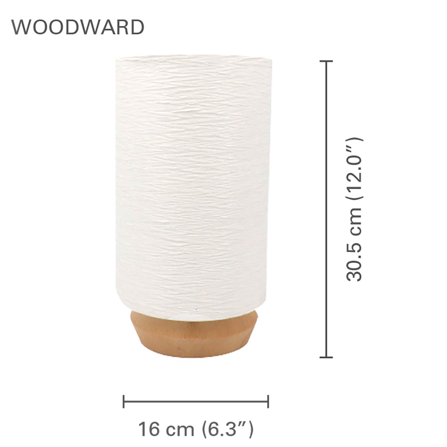 Xtricity - Lampe de Table Cylindrique, 6.29'' x 12'', De la Collection WoodWard, Blanc - Simple Boutique