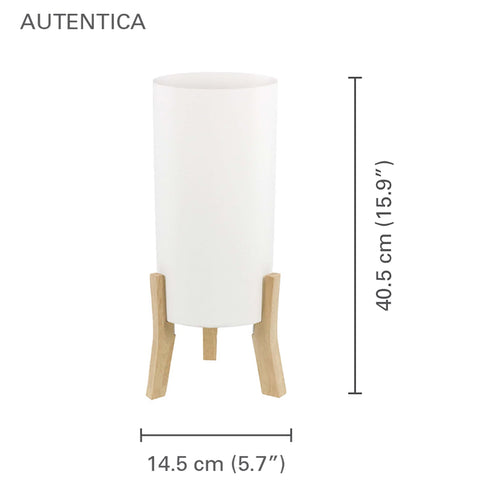 Xtricity - Lampe de Table Cylindrique, 7.87'' x 15.74'', De la Collection Autentica, Blanc