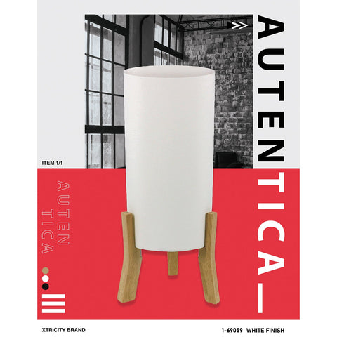 Xtricity - Lampe de Table Cylindrique, 7.87'' x 15.74'', De la Collection Autentica, Blanc