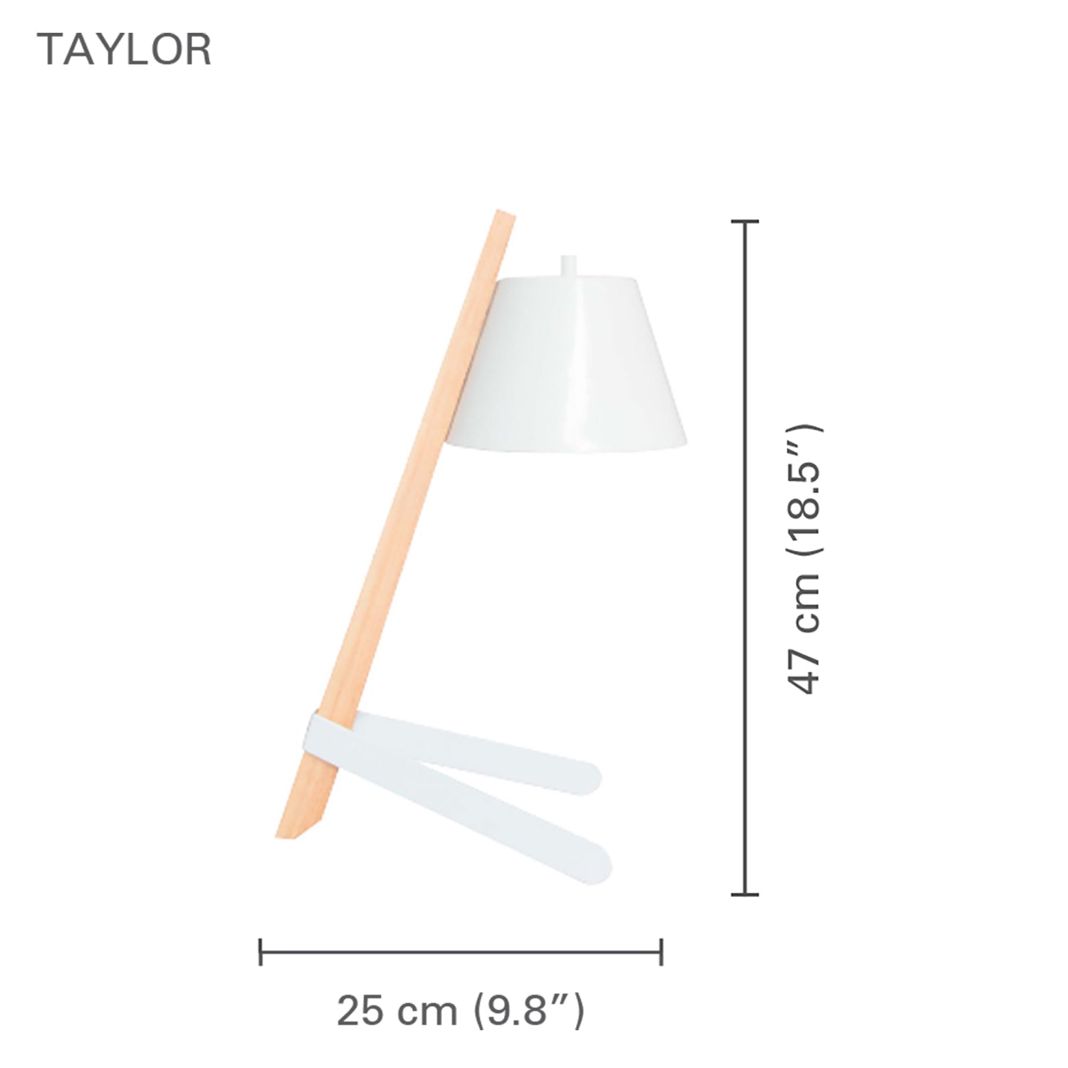 Xtricity - Lampe de Table Moderne, 9.84'' x 18.5'', De la Collection Taylor, Blanc - Simple Boutique