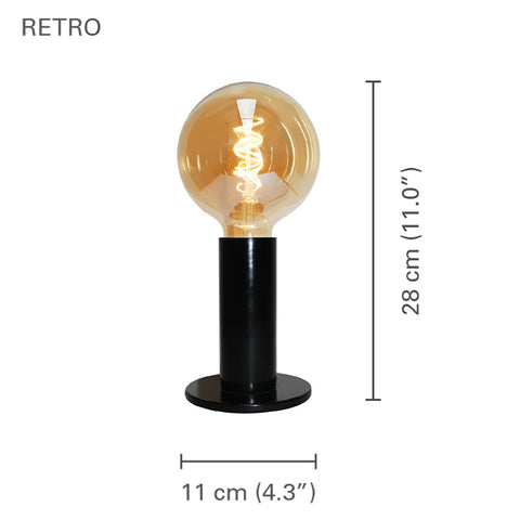 Xtricity - Lampe de Table Tactile avec 3 niveaux d'intensité, 11'' x 4.3'', De la Collection Retro, Noir
