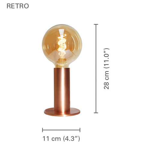 Xtricity - Lampe de Table Tactile avec 3 niveaux d'intensité, 11'' x 4.3'', De la Collection Retro, Or Rose