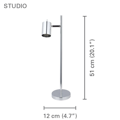 Xtricity - Lampe de Table à 1 Tête, Hauteur de 20'' , De la Collection Studio, Chrome