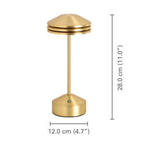 Xtricity Lampe de table DEL rechargeable superposée « Lumora » - Laiton, 28 cm - dimensions - Simple Boutique