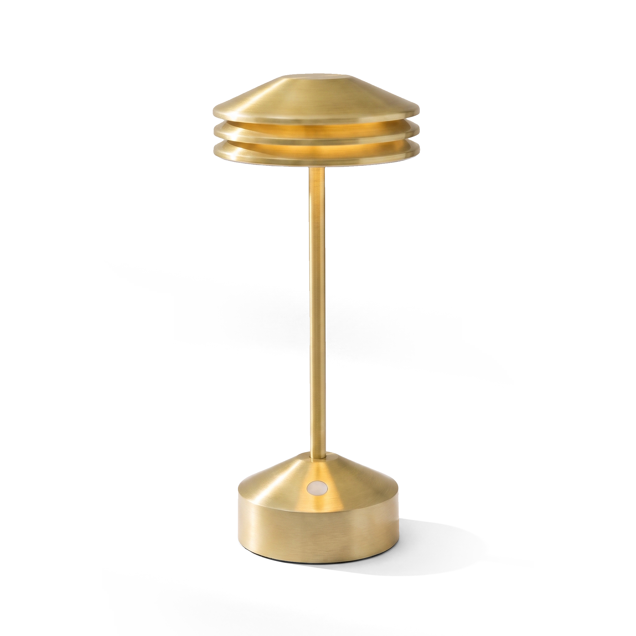 Xtricity Lampe de table DEL rechargeable superposée « Lumora » - Laiton, 28 cm - Simple Boutique