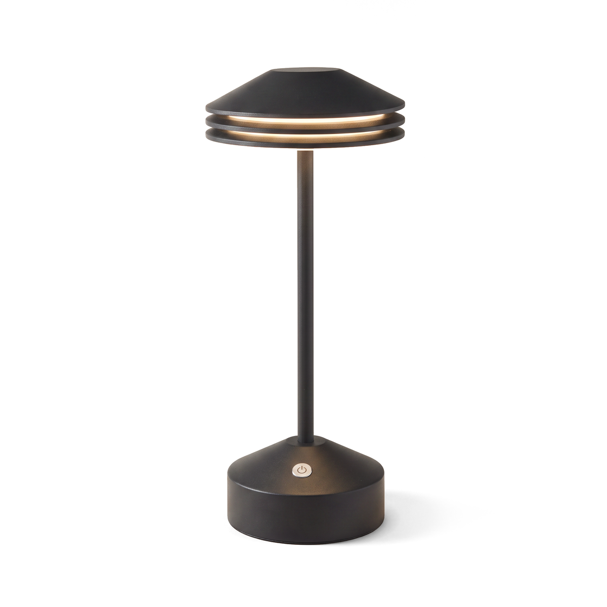 Xtricity Lampe de table DEL superposée rechargeable « Lumora » - Noir mat, 28 cm - Simple Boutique