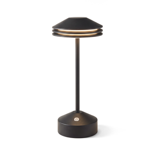 Xtricity Lampe de table DEL superposée rechargeable « Lumora » - Noir mat, 28 cm - Simple Boutique