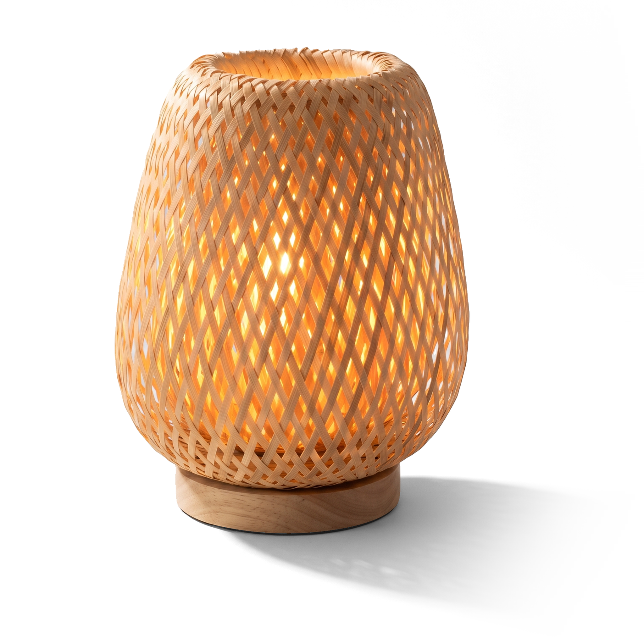 Xtricity Lampe de table en bambou tressé, Dia 25 x H 30 cm - Simple Boutique
