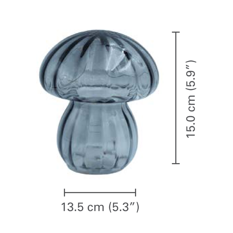 Xtricity Lampe de table en verre champignon grise - dimensions - Simple Boutique