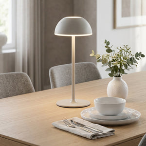 Xtricity Lampe de table tactile DEL rechargeable « Halo » - Blanche, 28 cm - Simple Boutique