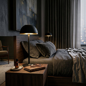 Xtricity Lampe de table tactile DEL rechargeable "Halo" - Noir, 28 cm - Simple Boutique