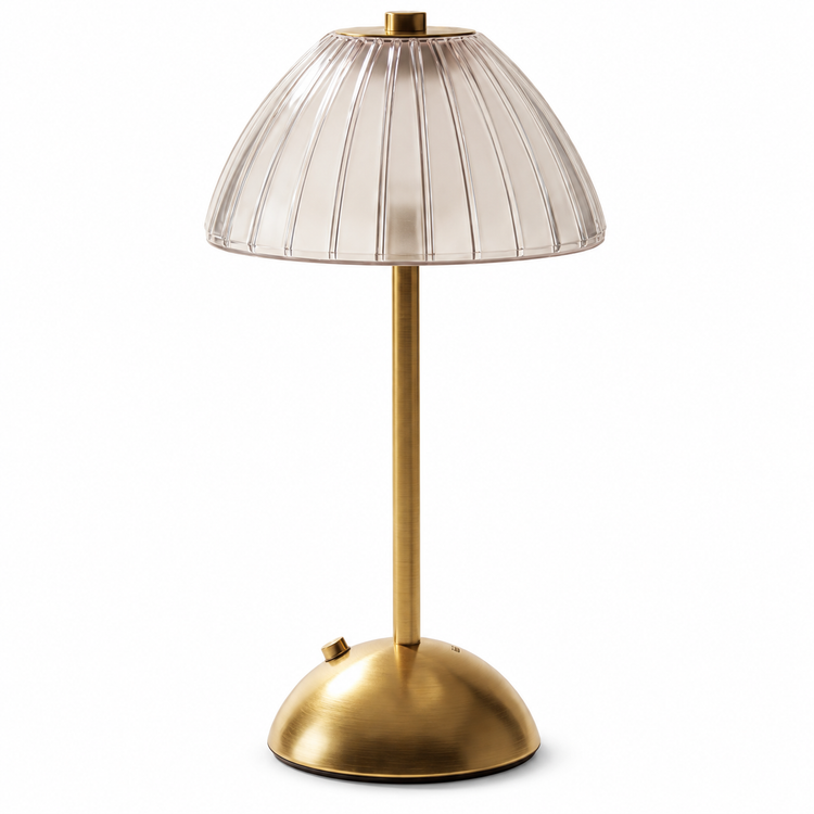 Xtricity Lampe de table tactile à DEL rechargeable USB Versailles - sans fil, variable 3 couleurs, blanc et or - Simple Boutique