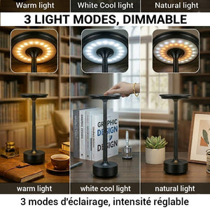 Xtricity Lampe de table tactile portable Spirit DEL rechargeable USB - Noire - Simple Boutique