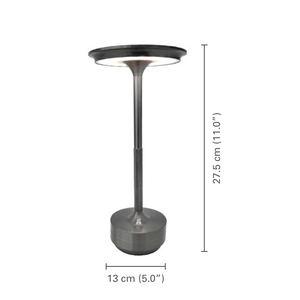Xtricity Lampe de table tactile portable Spirit DEL rechargeable USB - gris fusil - dimensions - Simple Boutique