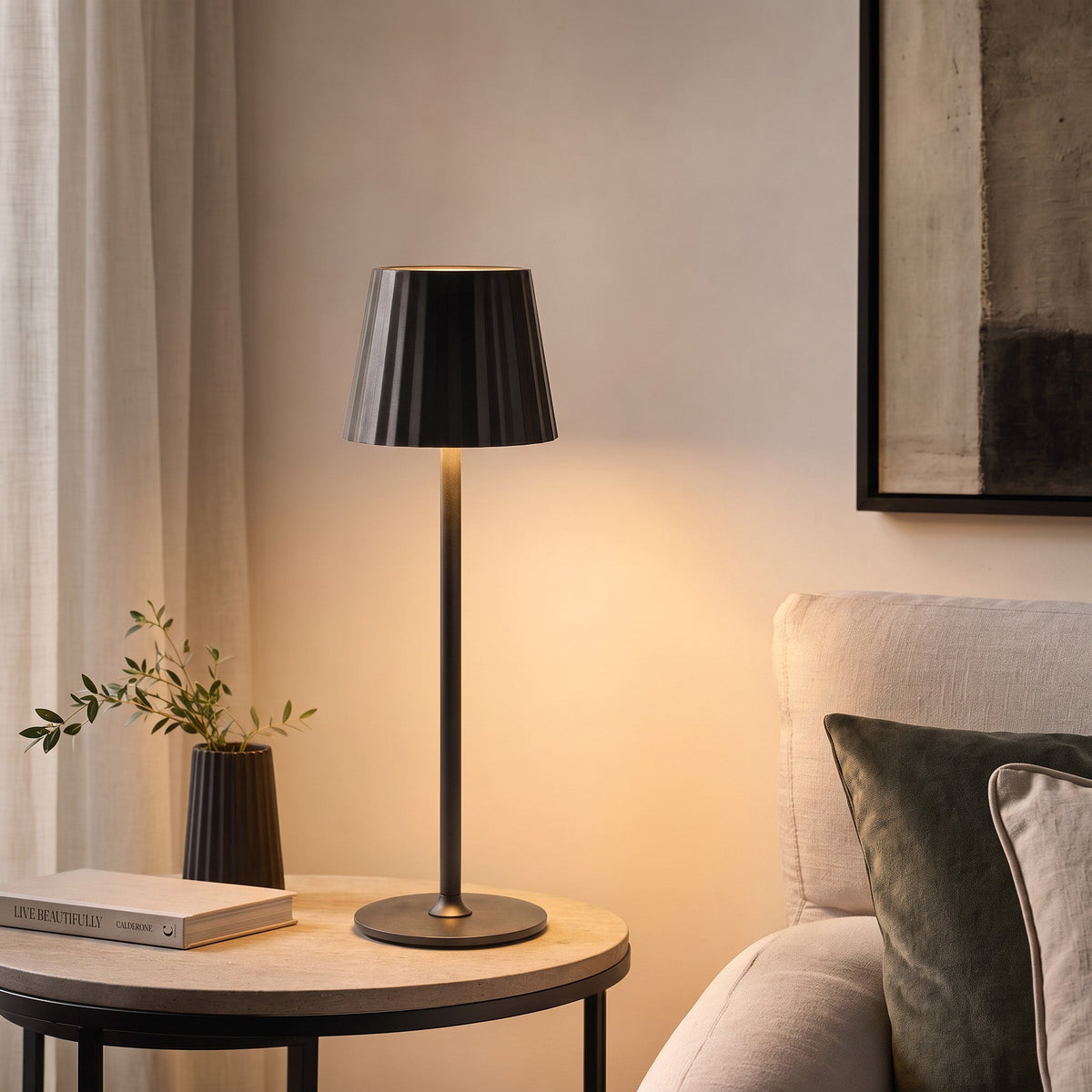 Xtricity Lampe de table tactile portable à DEL MIGUEL - Noire - Simple Boutique
