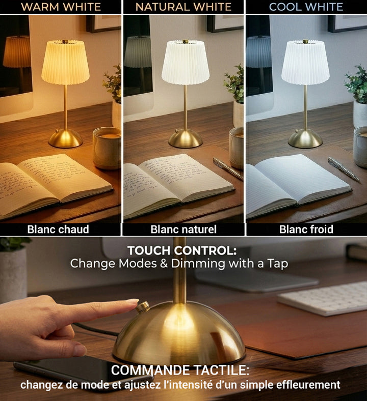 Xtricity Lampe de table tactile rechargeable USB La Boca, crème - Simple Boutique