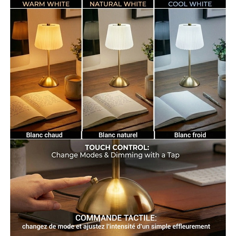 Xtricity Lampe de table tactile rechargeable USB La Boca, crème - Simple Boutique